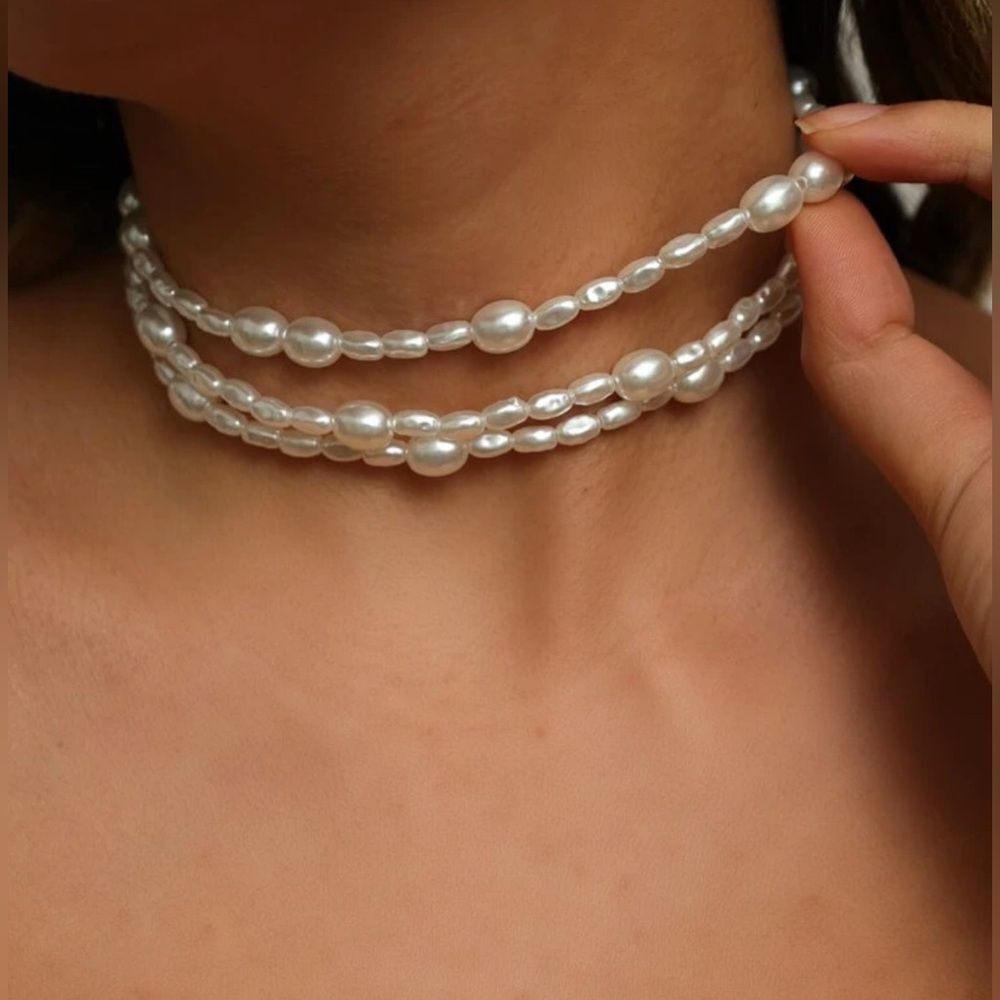 Elegant Pearl Choker Necklace S978